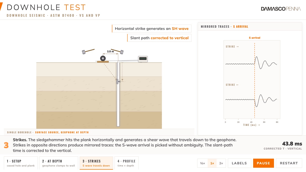 Downhole Test: Vs in a single borehole · Damasco Penna