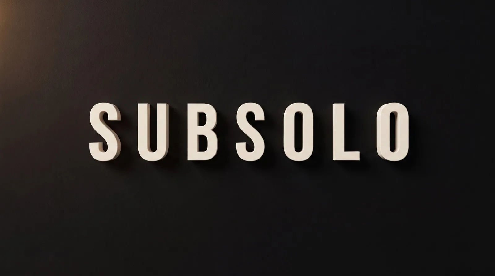 SUBSOLO 3D letters in relief on a dark wall, the same art that closes every episode