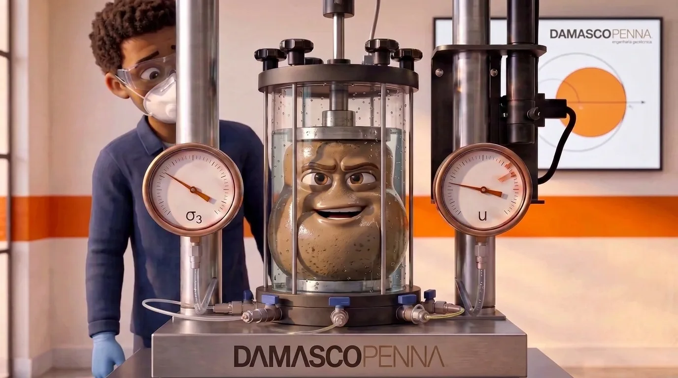 SUBSOLO trailer scene: the Specimen inside the triaxial cell