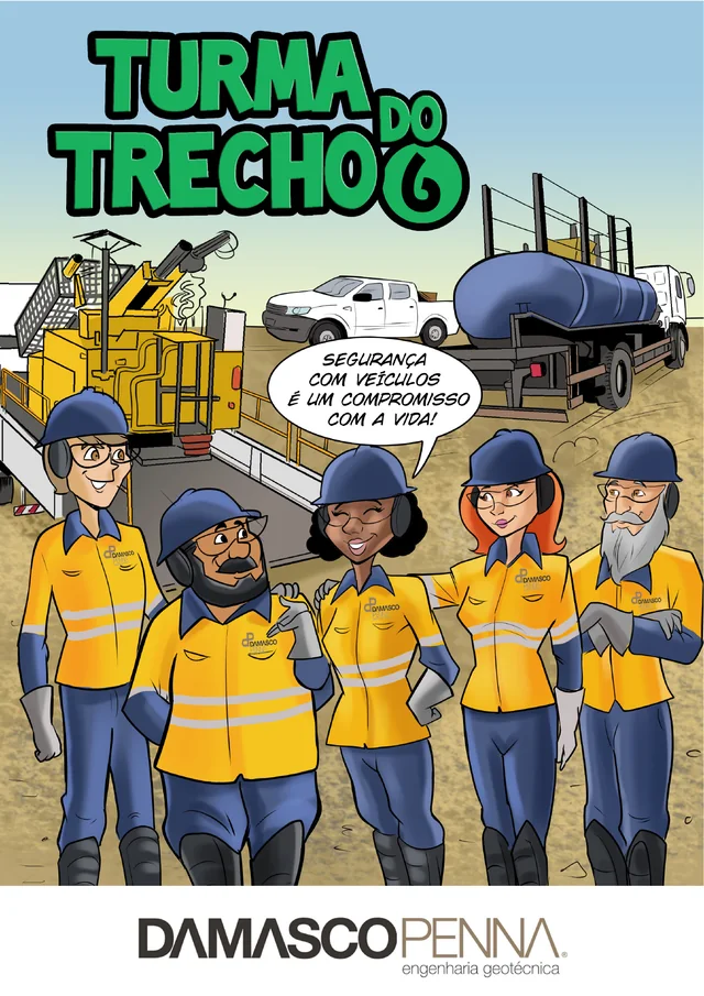 Portada de Turma do Trecho 6: Seguridad con vehículos es un compromiso con la vida